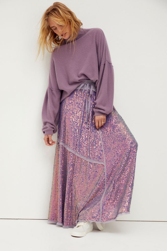 one of those nights sequin maxi skirt