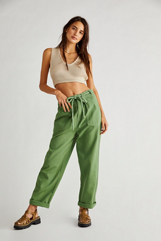 Free People Lights Down Rolled Straight Leg Pants - 59874248