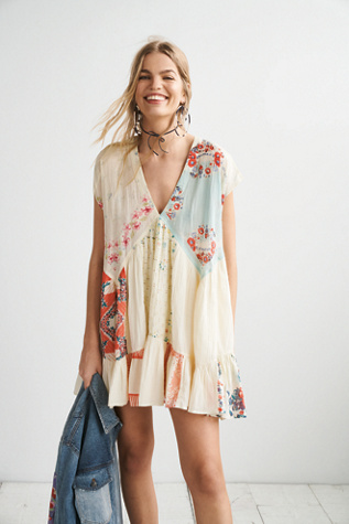 Free People Mended With Scarves Mini Dress - 59880252