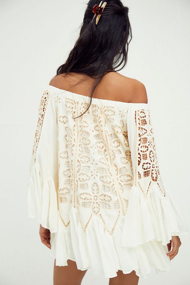 Free People Daisy Cutwork Mini Dress. 4