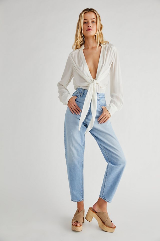 high loose taper fit women's jeans