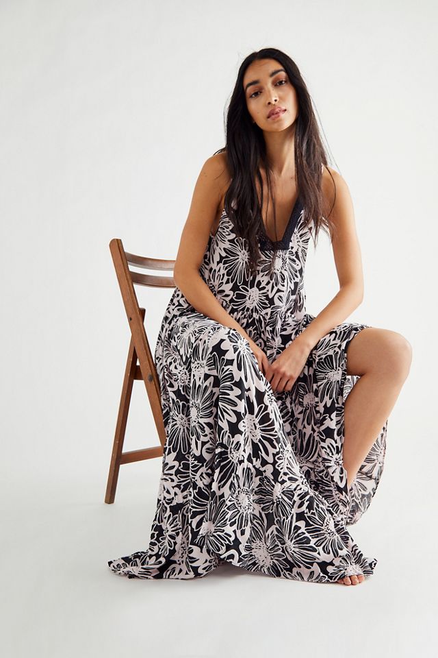 miles away printed maxi slip