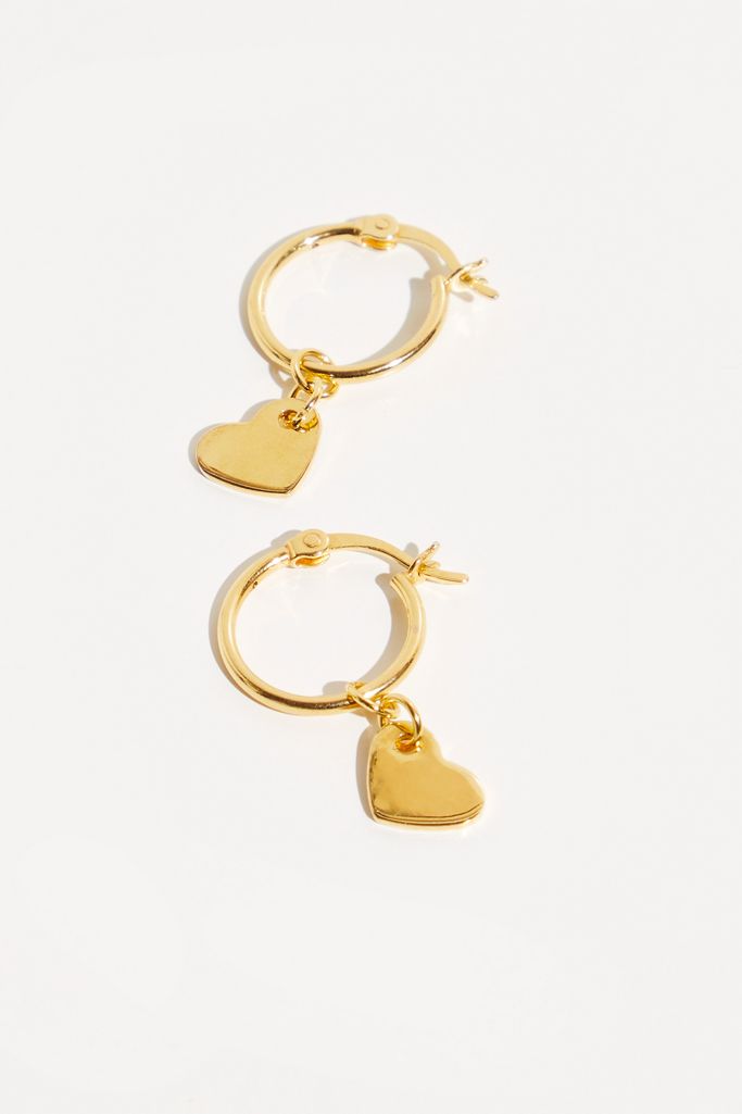 Gold heart hoop earrings - Free People
