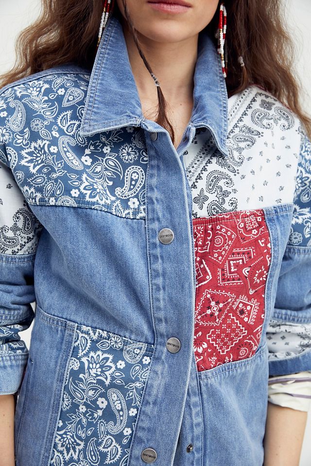 Oversized Bandana Denim Jacket Free People