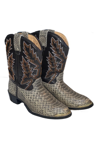 grey snakeskin cowboy boots