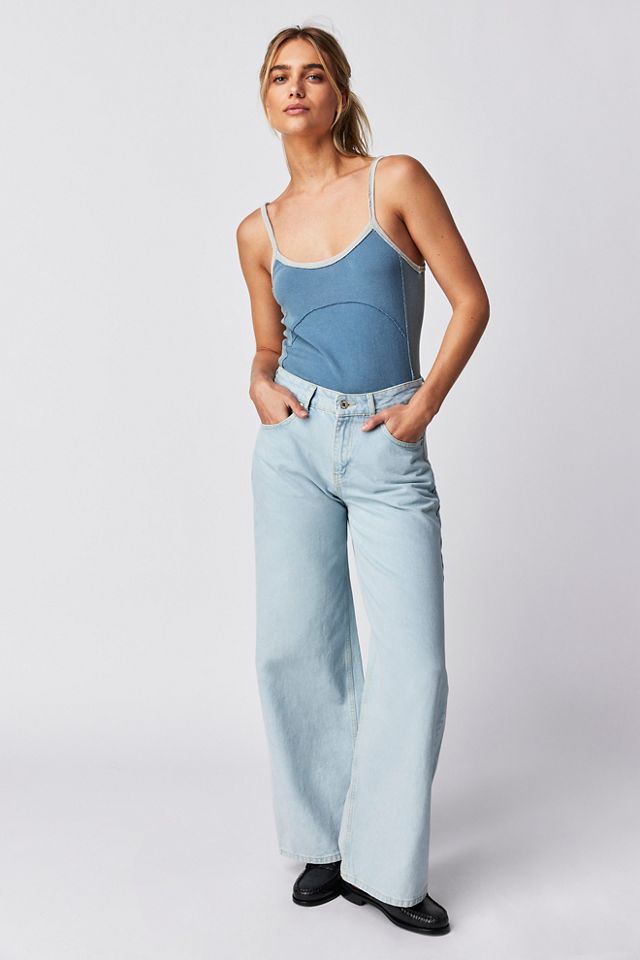 low rise baggy jeans dark wash