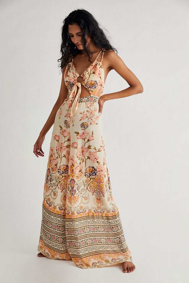 NWT Free People buy Sundown Cut-Out Wide-Leg Floral Jumpsuit