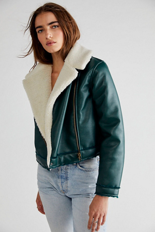 LMC Sherpa Crop Moto Jacket