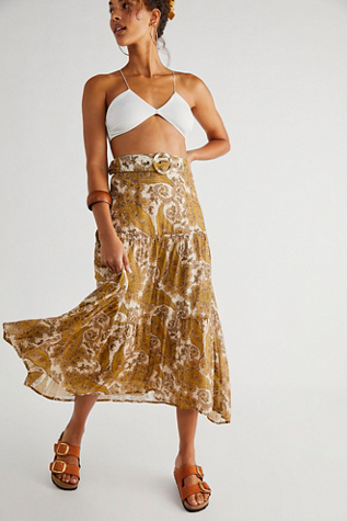 Free People Sistan Belted Midi Skirt. 1