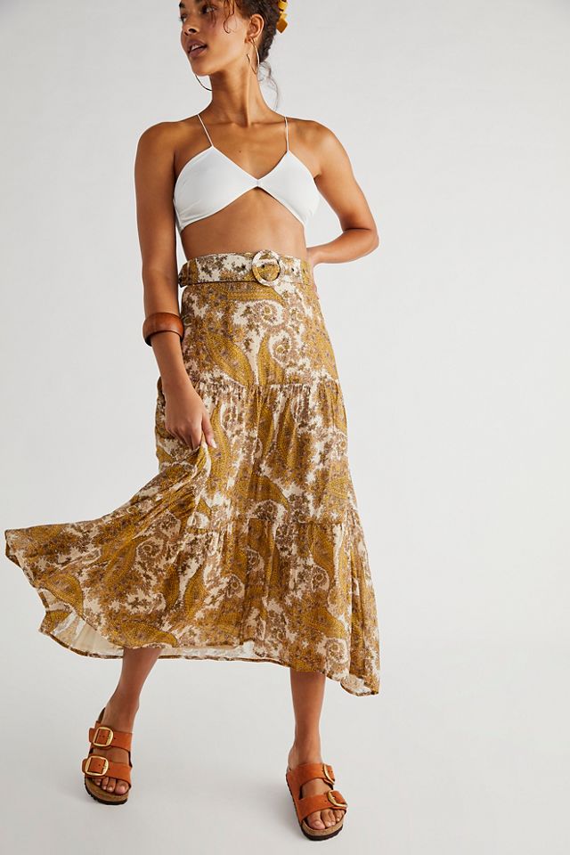 Free People Sistan Belted Midi Skirt. 2