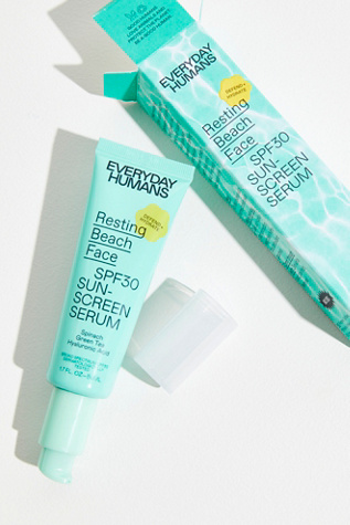 resting beach face sunscreen