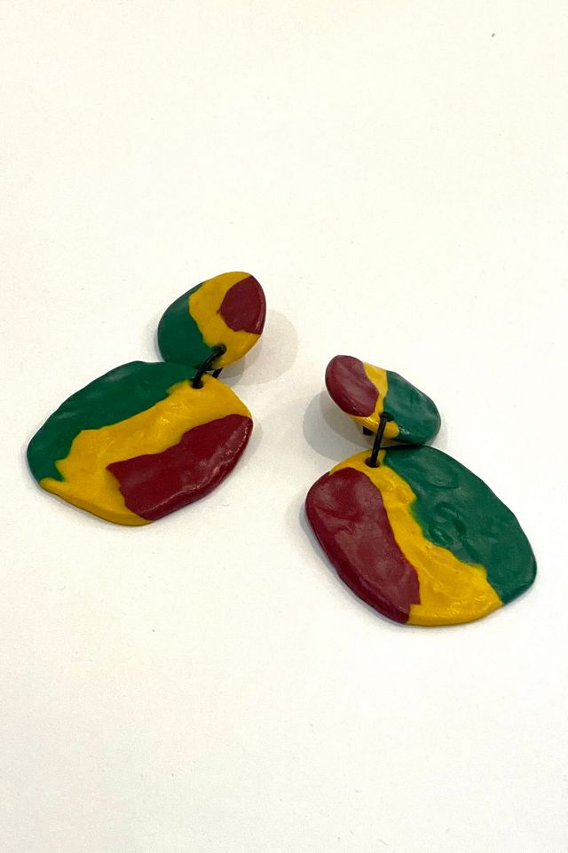 Vintage 90s One Love Hand Sculpted Door Knocker Earrings Selected By Personal Choice Free People