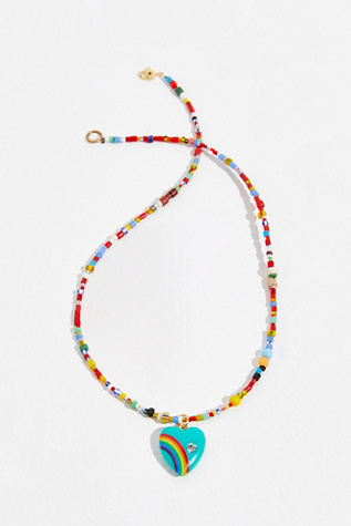 Heart Pendant Beaded Necklace