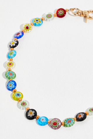 Millefiori Flower Glass Beaded Necklace