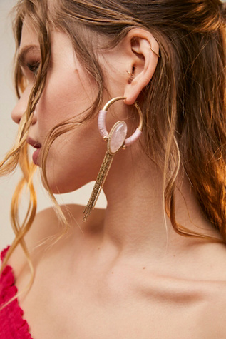 Rhodes Stone Hoops