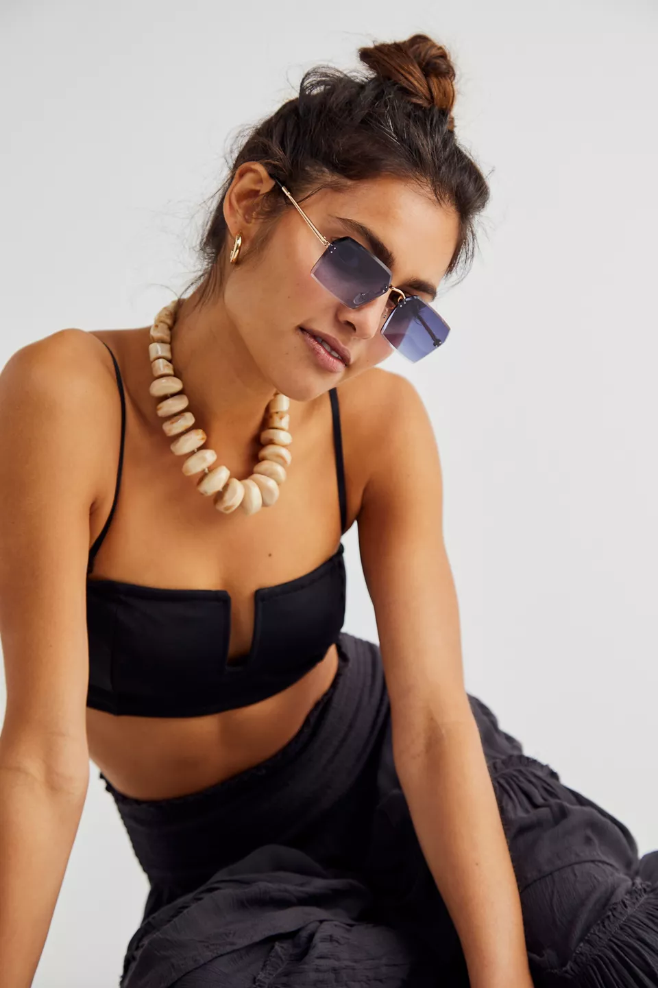 Y2k Rimless Rectangle Sunglasses