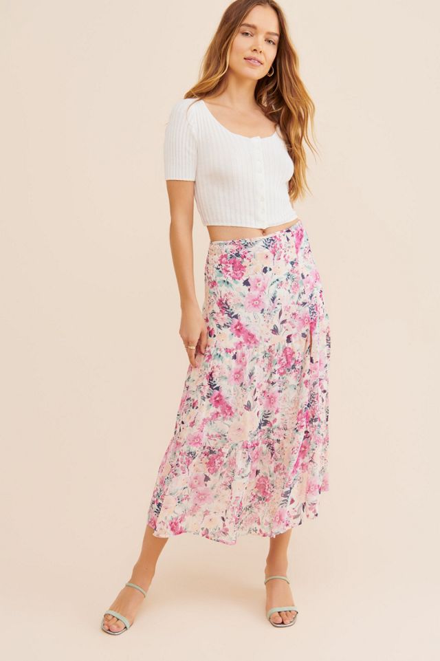 En Saison Fleur Midi Skirt | Free People