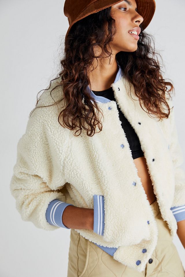 Free People Wrangler Sherpa Bomber Jacket. 1