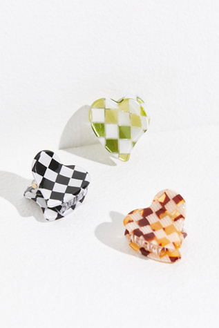 Mini Checkered Heart Claw