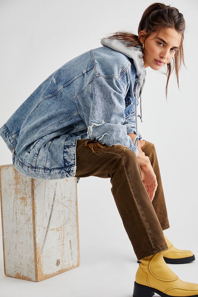 Free people hotsell hooded jean jacket