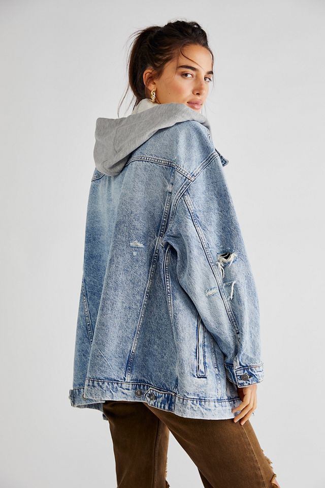 Free people hooded denim jacket sale