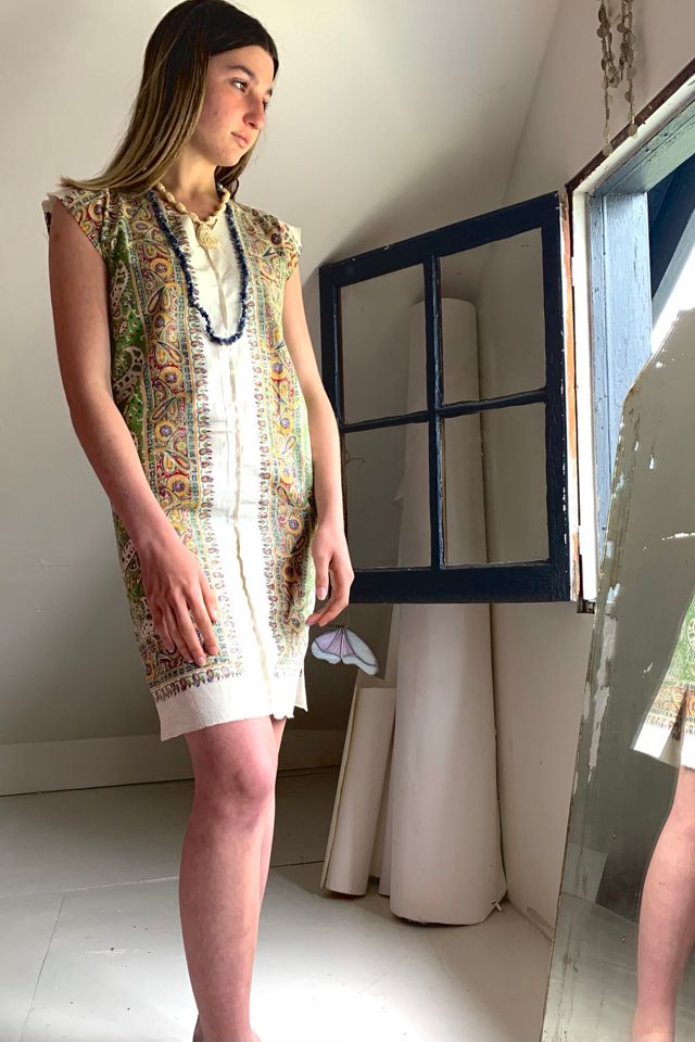 Anna Corinna Reworked Vintage Dahlias and Sparrows Smock Dress
