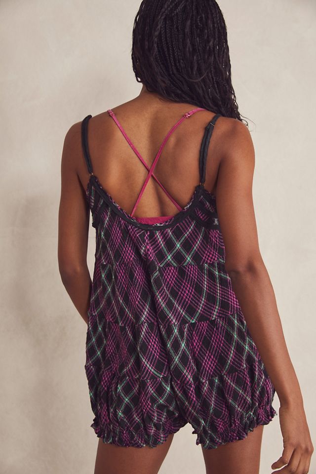 Free People Plaid Crush And Blush Romper. 1