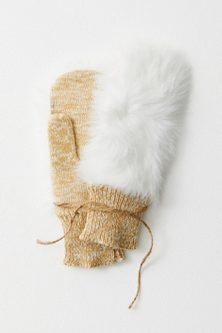 Colorblock Fur Mittens