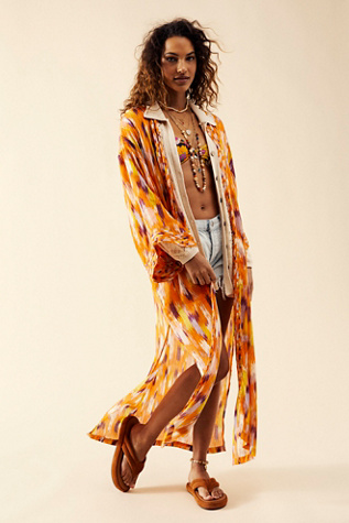 Static Stripe Maxi Kimono