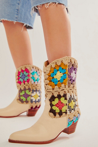 Selina Crochet Western Boots