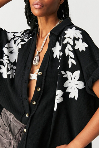 Flowers Embroidered Shirt