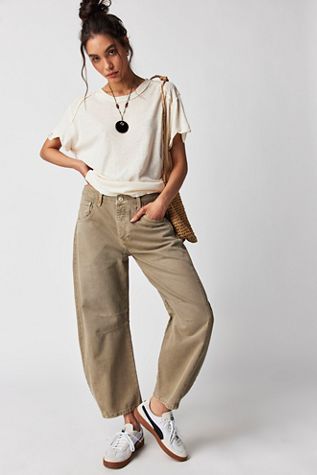 We The Free Good Luck Mid-Rise Barrel Jeans
