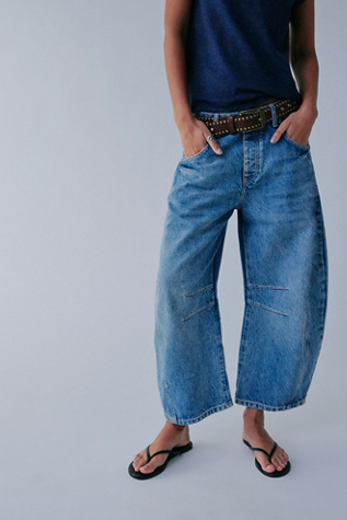 We The Free Good Luck Mid Rise Barrel Jeans