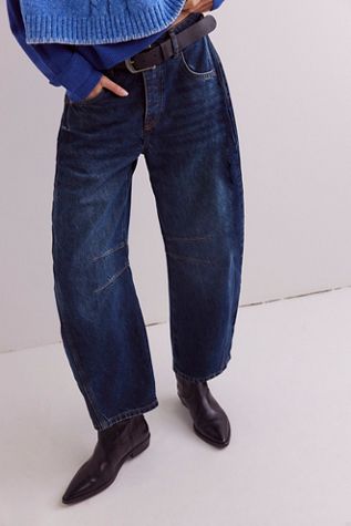 We The Free Good Luck Mid-Rise Barrel Jeans