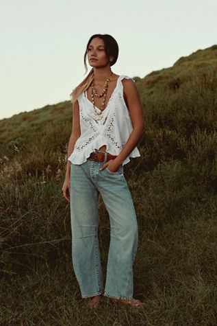 We The Free Good Luck Mid-Rise Barrel Jeans