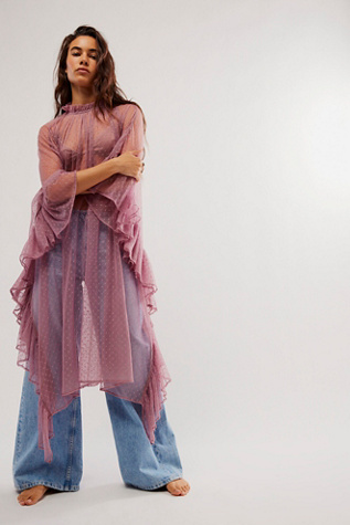 Swiss Dot Ruffle Kaftan