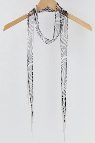 Digital Desert Fringe Skinny Scarf