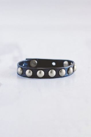 Giving Bracelets Brushed Silver Dotty Leather Bracelet