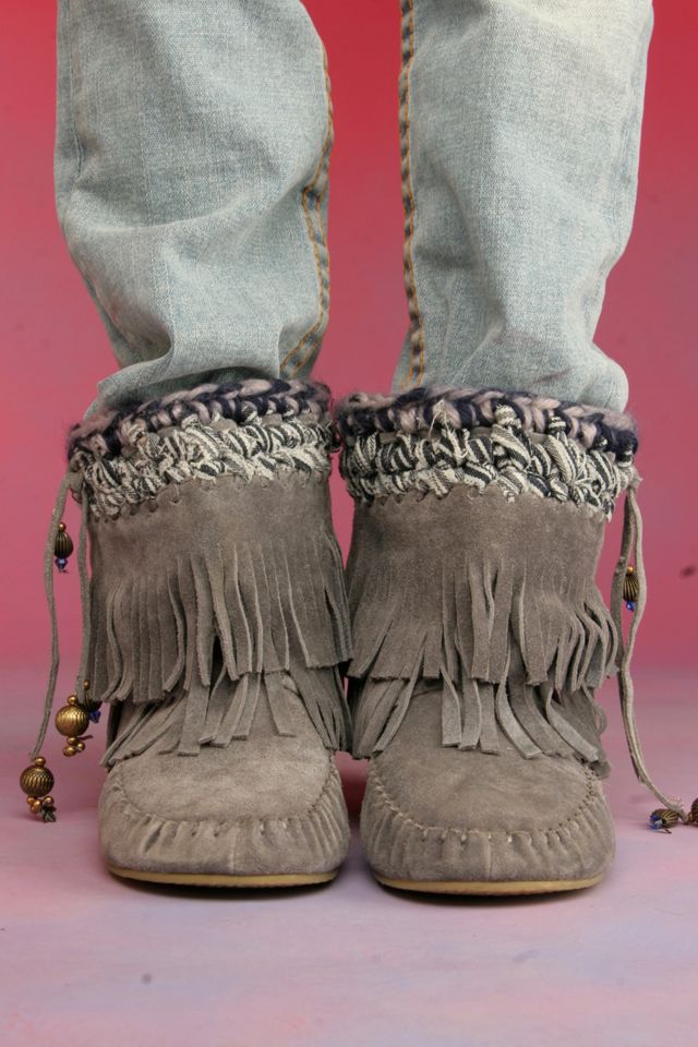 moccasin boots with fringe