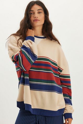 Classic Striped Oversized Crewneck