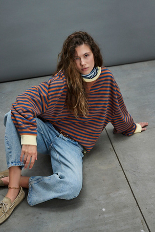 Classic Striped Oversized Crewneck