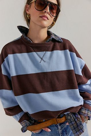 Classic Striped Oversized Crewneck