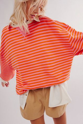 Classic Striped Oversized Crewneck