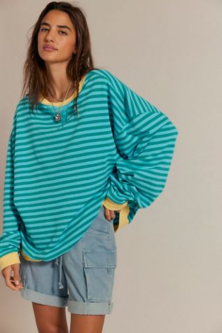 Classic Striped Oversized Crewneck