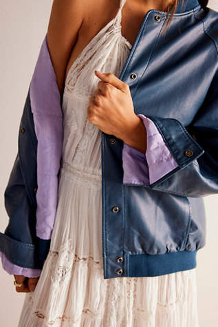 We The Free Wild Rose Vegan Leather Bomber