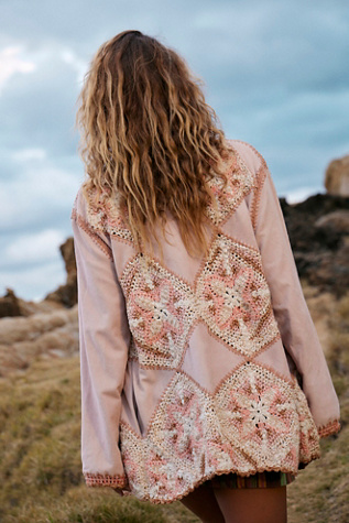 We The Free Corina Crochet Suede Jacket