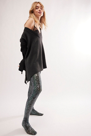 Anna Sui Snakeskin Sequin Tights