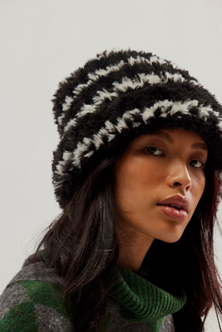 Only You Faux Fur Stripe Beanie