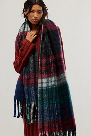 Falling For You Brushed Plaid Scarf