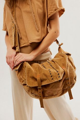 Zevon Distressed Messenger Bag
